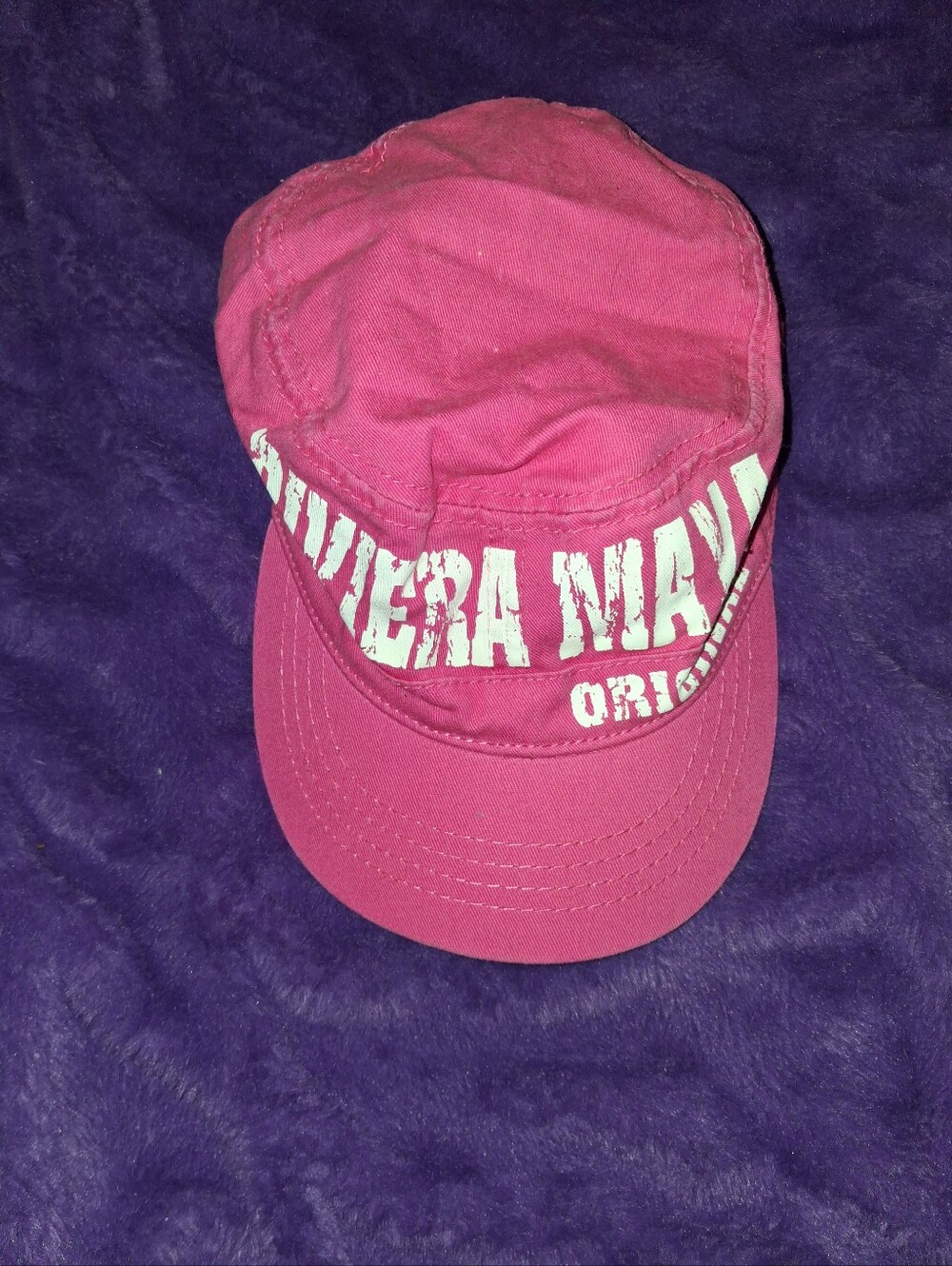 Robin Ruth Hot Pink Cap with White Riviera Print
